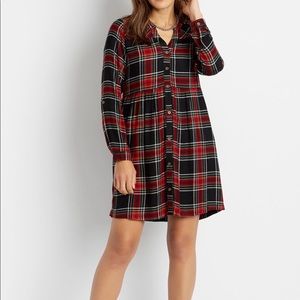 Maurice babydoll plaid dress